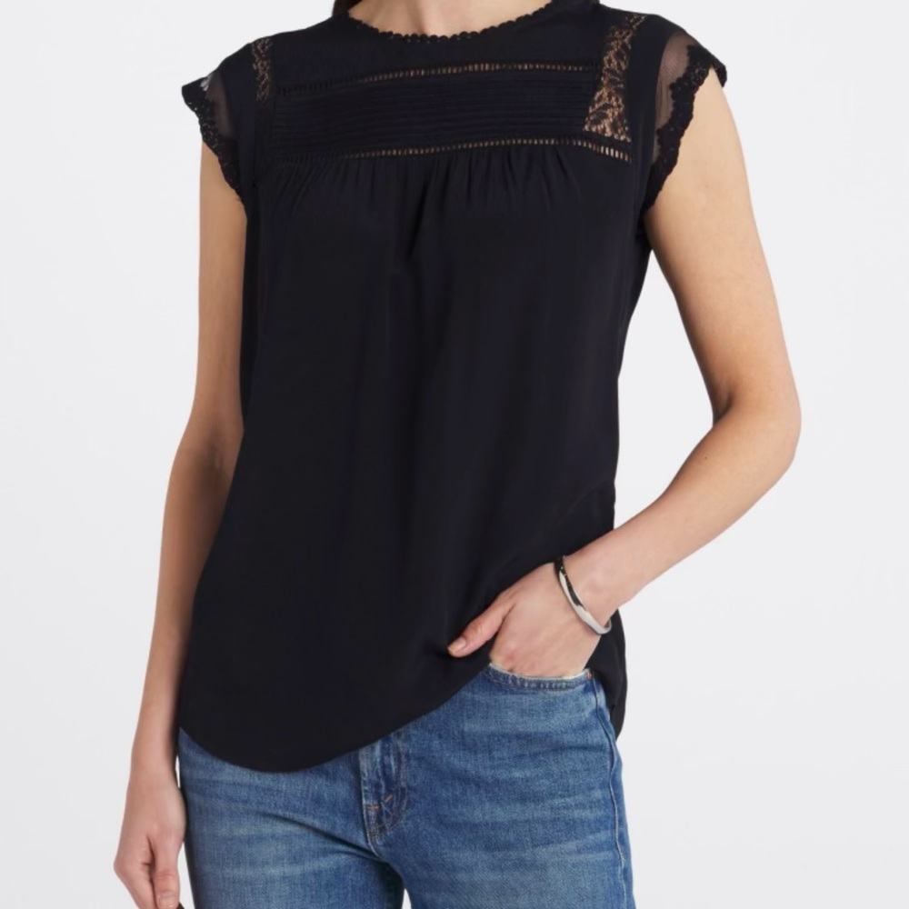 Becru Lace Detail Blouse | Daniel Rainn